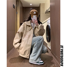 中性风秋装新款潮街头机车服元素印花宽松外套潮insD241-P108，男装工装外套，电商A335-1（原A458）