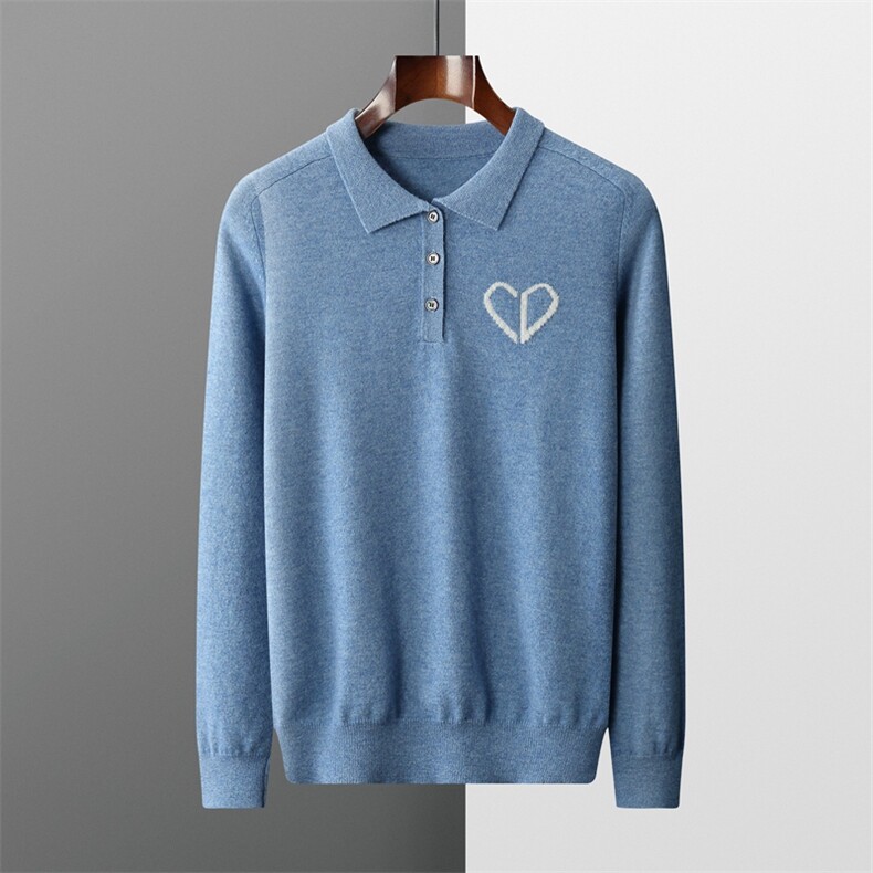 2024秋冬新款35%羊绒男士十二针衬衫领羊绒衫男装，男装羊绒套衫，雪贝坊一店
