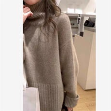 王菲同款高领羊毛衫女宽松显瘦百搭毛衣秋冬新款韩版时尚针织衫，女装羊毛衫，泰沅羊绒