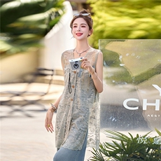 高级感蕾丝罩衫牛仔裤套装女2025新款夏季穿搭流行爆款气质一整套，女装套装/套裙，2B237