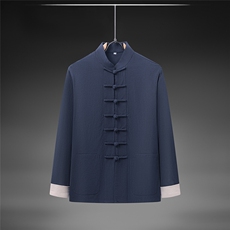 春秋季风纯棉纯色长袖立领唐装中式汉服DF890-P58，男装民族服装，星座1206（原A206）