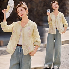 现货！！新中式短款外套女春秋2026新款高端减龄气质休闲时尚上衣，女装短外套，众宇琦