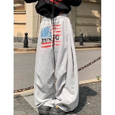 美式复古字母印花运动卫裤男女慵懒风阔腿休闲长裤K5337，男装休闲裤，星座1116A（原606A-3）