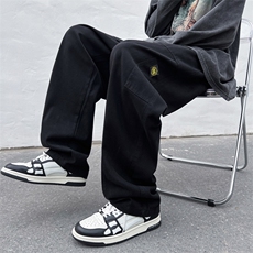 春季工装裤子男士宽松潮牌束脚裤秋季户外美式休闲裤K0134-P40，男装休闲裤，星座308B-1
