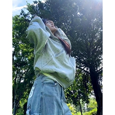抖音得物高品质26春装美式高街铆钉杜宾犬耳朵开衫卫衣外套W125，女装短外套，电商A486-1