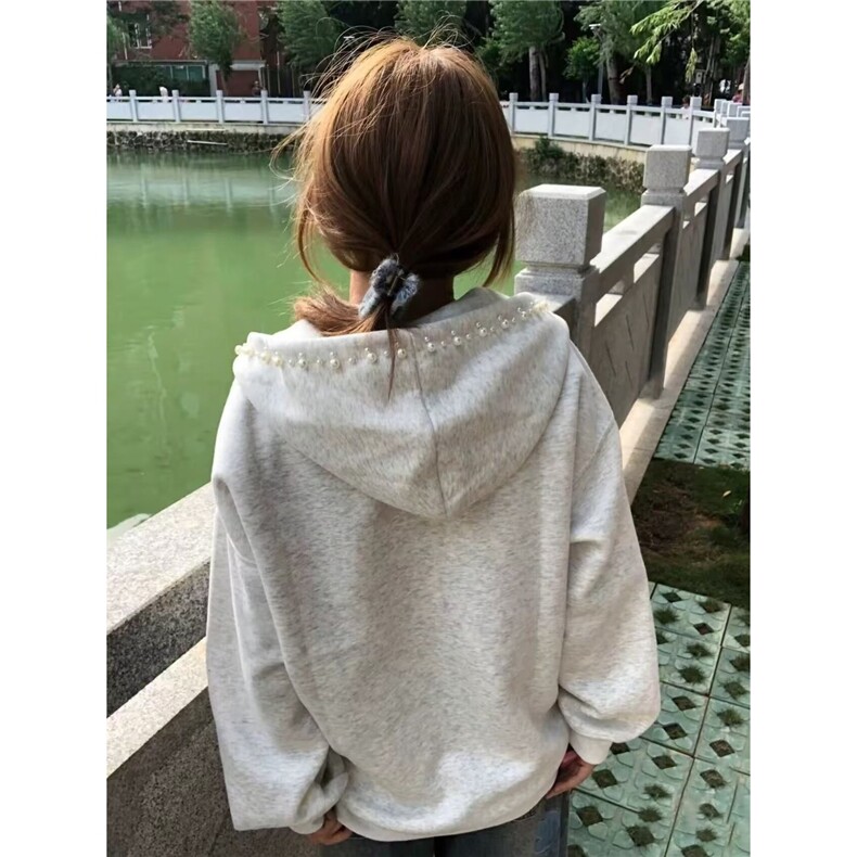 J609-P49春秋季美式复古卫衣外套女修身显瘦开衫,女装短外套,电商B323A