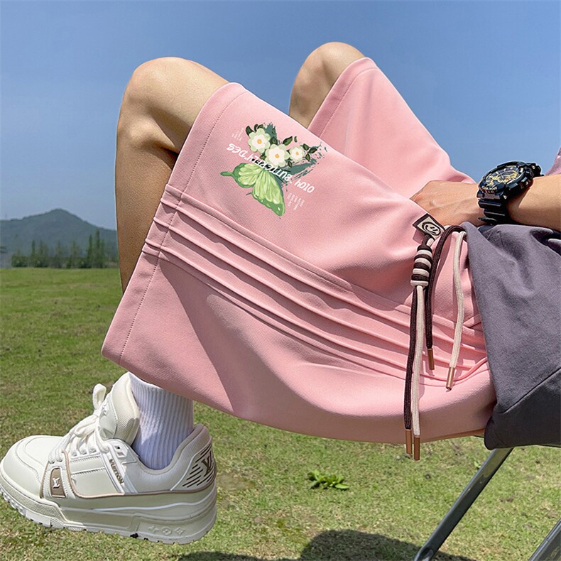 已注册得物直播抖音品质运动男中裤五分休闲短裤K339P35控48,男装牛仔裤,电商C408(原B339-1)
