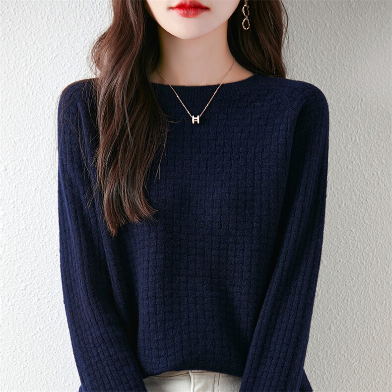 女士秋冬羊毛衫羊毛简约休闲舒适，女装羊毛衫，片语羊绒