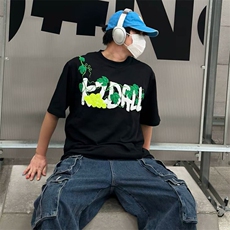 特殊工艺网球毛巾刺绣高品质260克双纱纯棉美式高街短袖T恤，男装T恤，电商A486-1