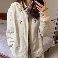 复古工装外套女春秋韩系小个子百搭宽松情侣夹克上衣J201，男装夹克，星座1116A（原606A-3）