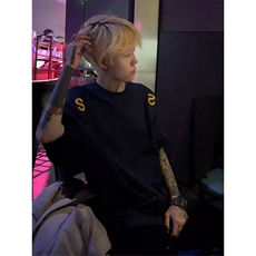 万针全刺绣工艺抖音得物高品质260克重磅纯棉双纱美式高街短袖T恤，男装T恤，电商A486-1