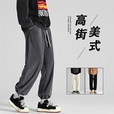 显高显瘦百搭潮流抽绳高弹灯芯绒聚酯纤维1001-特批35，男装休闲裤，星座718-1