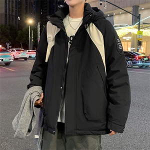 男士棉衣户外青少年连帽冲锋衣口袋棉服外套
