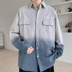 1506-1/C5201/P39男款衬衫秋季宽松小众设计感上衣男生潮流百搭，男装衬衫，星座1506-1