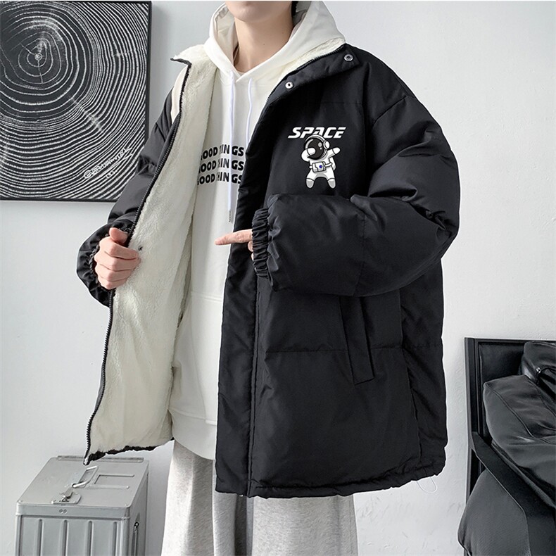 棉衣男港风宽松立领棉服潮牌ins棉袄加绒外套XZ102A-4-MY1039-P75,男装棉衣,星座211-2