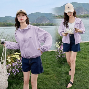 高端时尚防晒衣女2025夏季新款洋气宽松小个子连帽防晒冰感服外套图片
