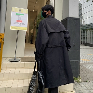 特批90无差价秋新大码韩系风设计感中长款风衣男休闲潮牌外套J541图片