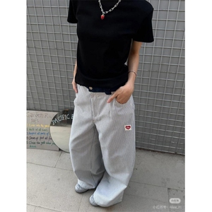 抖音品质 715-1-K25011-P40 刺绣条纹休闲裤 50%棉%50聚酯纤维图片