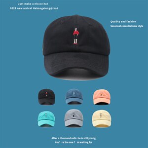 M1864新款ins夏卡通人物刺绣棒球帽男韩版休闲百搭情侣鸭舌帽图片