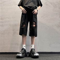 D2051-p45-控68现货风宽松cleanfit牛仔裤七分裤黑暗，男装牛仔裤，星座116