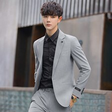2022秋冬季新款男西服套装青少年韩版简约时尚休闲两件套313P230，男装西服，电商A355（原A415）