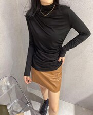 2021秋装新款褶皱打底衫，其它，蘑菇兄弟