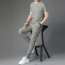 休闲运动服套装夏季2023年新款男装高端帅气潮流两件套衣服男，男装休闲套装，电商B212（原钱塘6029）