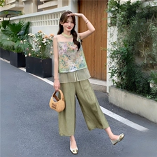 新中式套装女2026夏季新款独特漂亮设计感超火减龄无袖两件套，女装套装/套裙，丽影随形