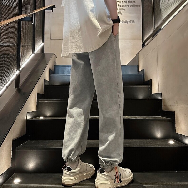 长裤简约男潮流慵懒潮牛仔裤原宿百搭青春流行夏季KK015-P40,男装牛仔裤,星座911-3