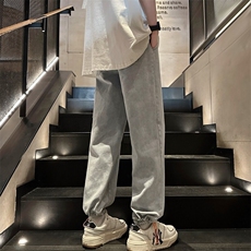 长裤简约男潮流慵懒潮牛仔裤原宿百搭青春流行夏季KK015-P40，男装牛仔裤，星座911-3