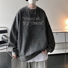 2023春新款立体刺绣水洗做旧牛仔宽松圆领套头卫衣23096-P60控85，男装卫衣，星座914-3