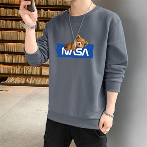现货跑量2025男士秋装卫衣潮流青少年学生小熊印花上衣蓝F093-P15图片