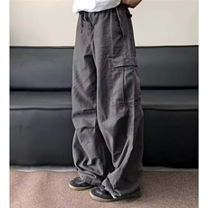 W9340-P68网图现货新款美式复古多口袋水洗工装裤褶皱伞兵裤，男装休闲裤，星座1608-2
