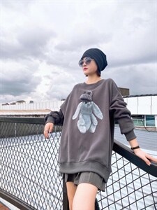 现货2021秋季新款长袖复合简约百搭卫衣图片