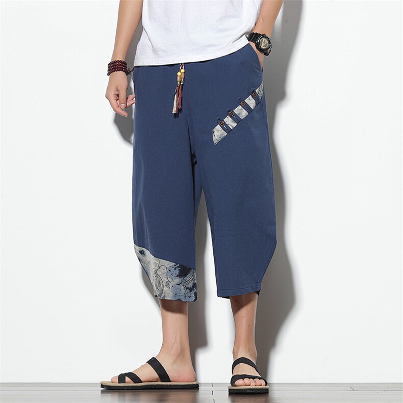 夏季风男装棉麻七分裤男大码亚麻裤子XZ314A-1-K40-P25，男装牛仔裤，星座1513