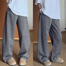 1506/QA480/P50秋冬季新款痞帅垂感运动裤美式潮流破洞休闲裤男，女装休闲裤，星座1506
