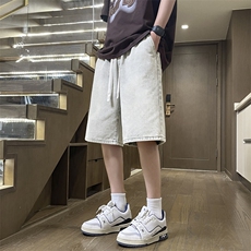 牛仔短裤夏季美式男生牛仔裤宽松男款裤五分中裤DK850-特批32，男装牛仔裤，星座718-1