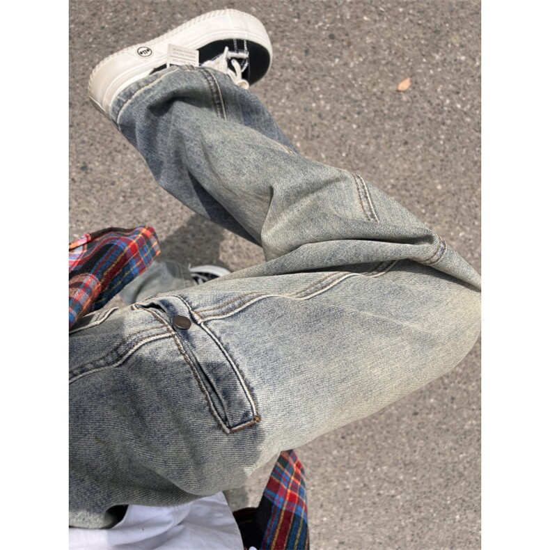 【有货】美式复古cleanfit牛仔裤男宽松直筒vibe风裤子820LL-P48,男装牛仔裤,星座1007（原301D）