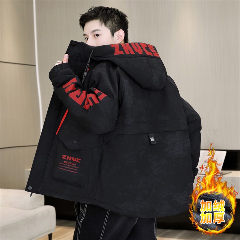高品质男式加绒加厚夹克男时尚潮流加厚棉衣男外套MY1689-P83,男装夹克,星座310B-3