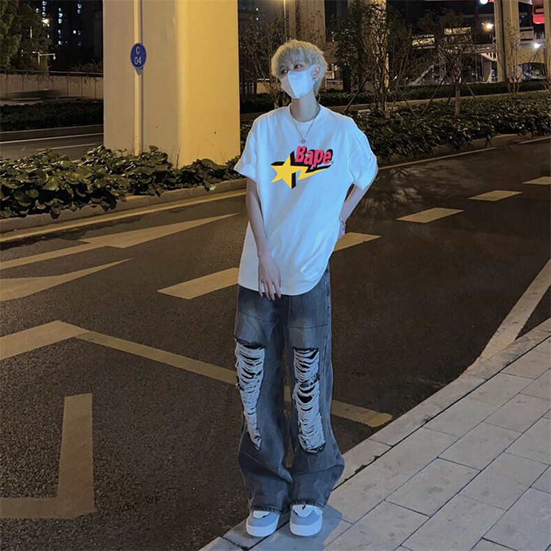 高点击！！纯棉重磅美式复古短袖T恤T38-P35,男装T恤,星座310A-4