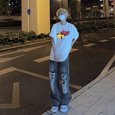 高点击！！纯棉重磅美式复古短袖T恤T38-P35，男装T恤，星座310A-4