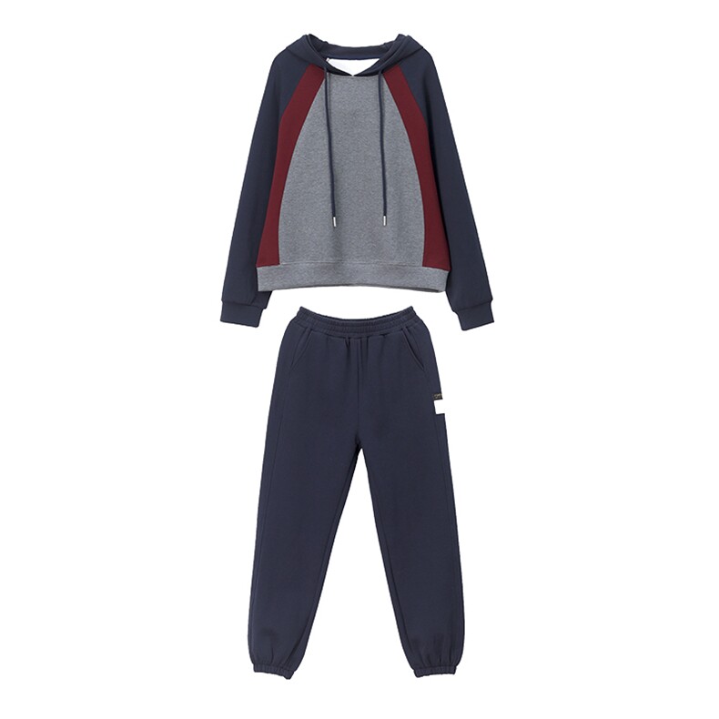 品牌专柜款春装新款韩版大码拼色两件套运动服休闲套装,女装套装/套裙,忆绮罗