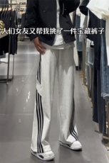 特批P30无差价秋新抖音侧边三条杠拖地裤男大码宽松卫裤K1990，男装休闲裤，电商A001