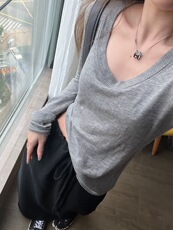 时尚百搭温柔U领打底精纺羊毛衫显瘦修身舒适保暖，女装羊毛衫，圣旺供货