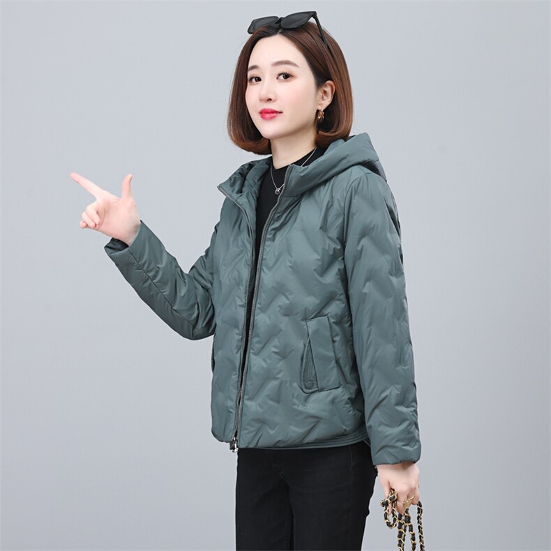 时尚宽松连帽羽绒服冬季保暖轻薄外套显瘦百搭女装,女装羽绒服,依恋蒂丝