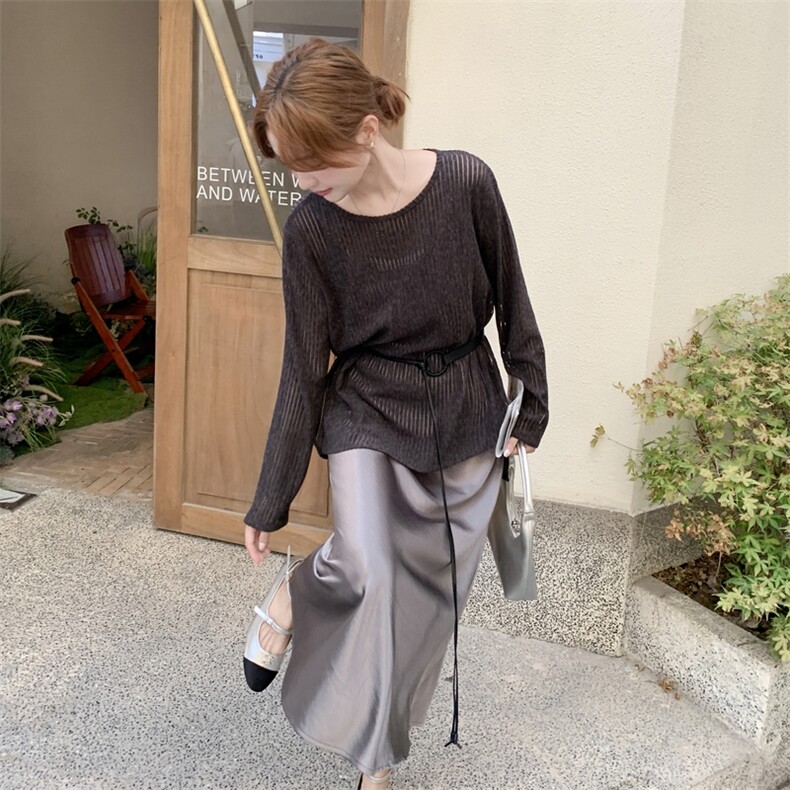 现货罩衫加缎面吊带连衣裙两件套套装送腰带2C117-1799P165K248,女装套装/套裙,2C117