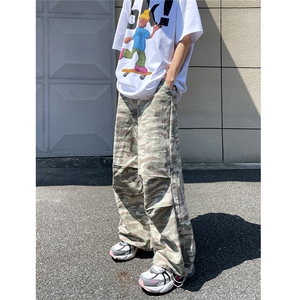 美式复古迷彩工装裤男女伞兵裤4宽松直筒速干裤 502-K764-P65控89图片