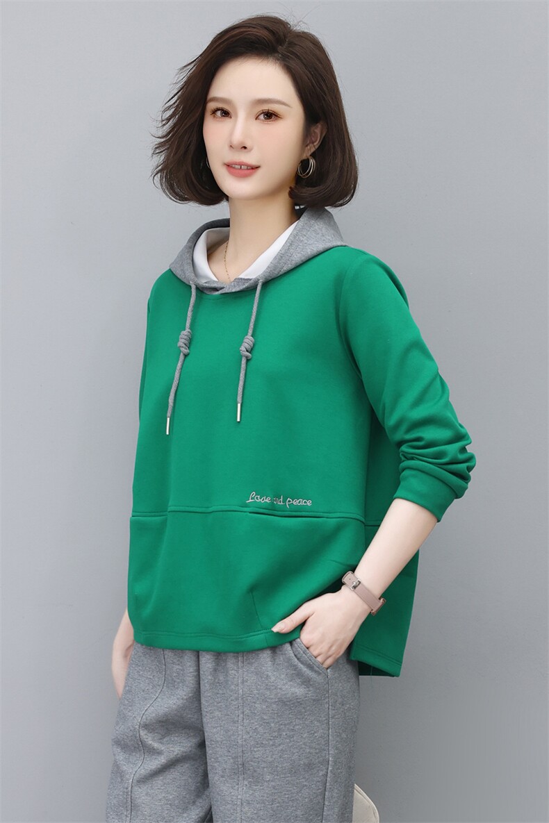 时尚宽松连帽卫衣女秋冬季新款韩版百搭显瘦长袖上衣外套潮,女装卫衣/绒衫,依恋蒂丝