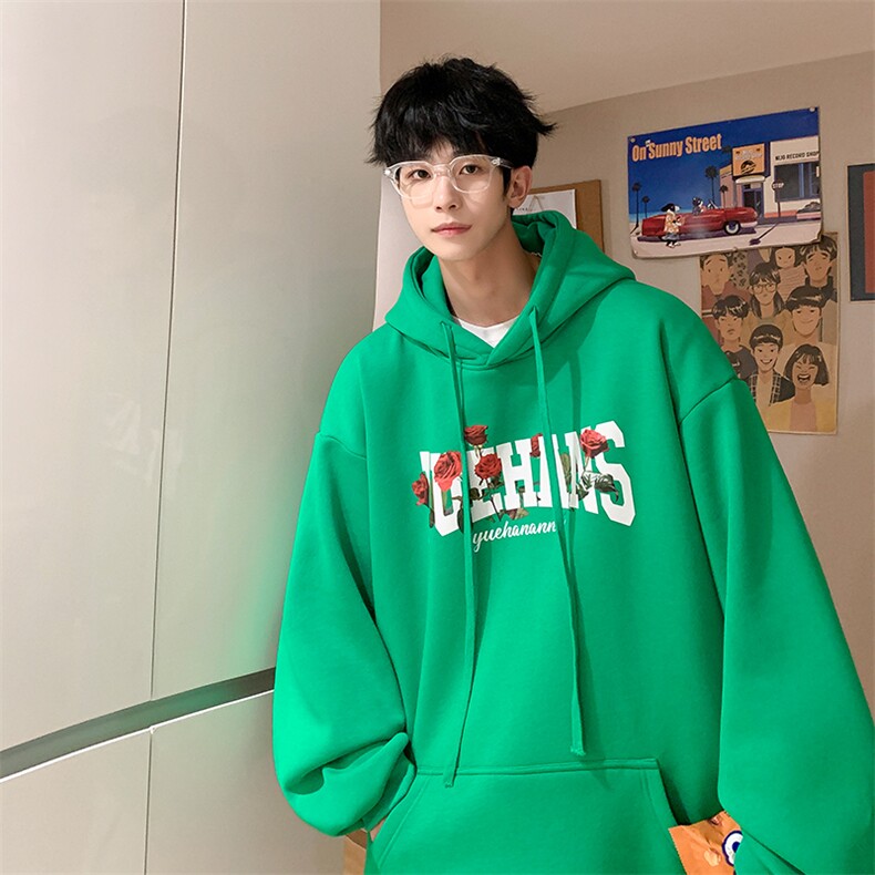 抖音供货、复合360克现货字母印花连帽卫衣宽松D223A-WY225-P50,男装卫衣,电商019-1