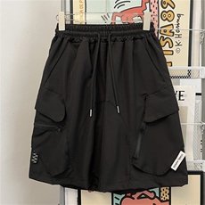 潮牌工装短裤男夏高街痞帅运动中裤美式户外休闲五分裤K6439-P40，男装牛仔裤，星座412-3